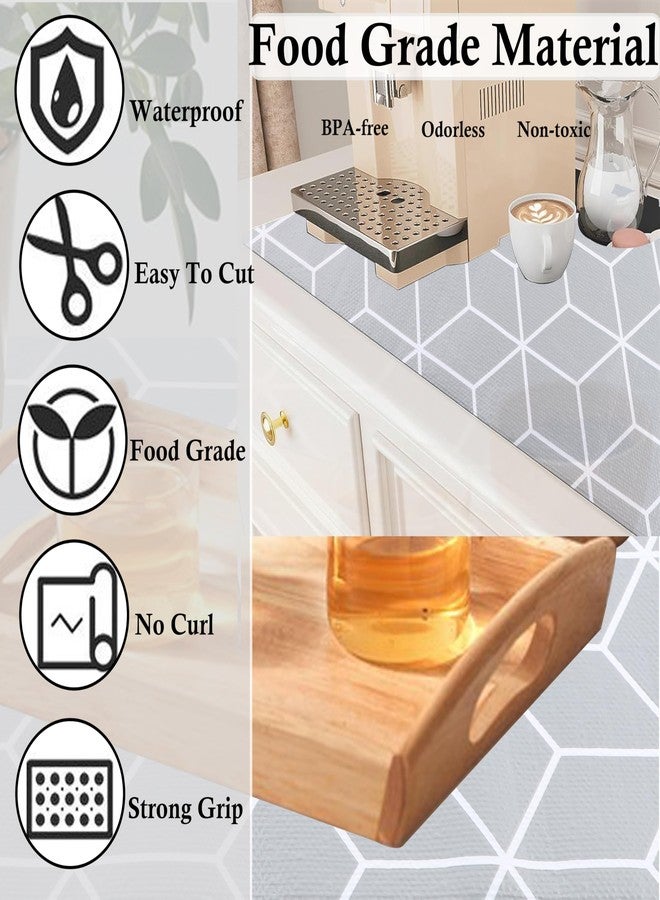 GMCOZY Shelf Liners for Kitchen Cabinets 24 Inch Wide X 20 Ft Non Adhesive Cabinet Drawer Liner Non Slip Water Oil-Proof Strong Grip Pantry Shelves Liner Bathroom Drawer Mat Cupboard Closet Fridge Liner - Image 5